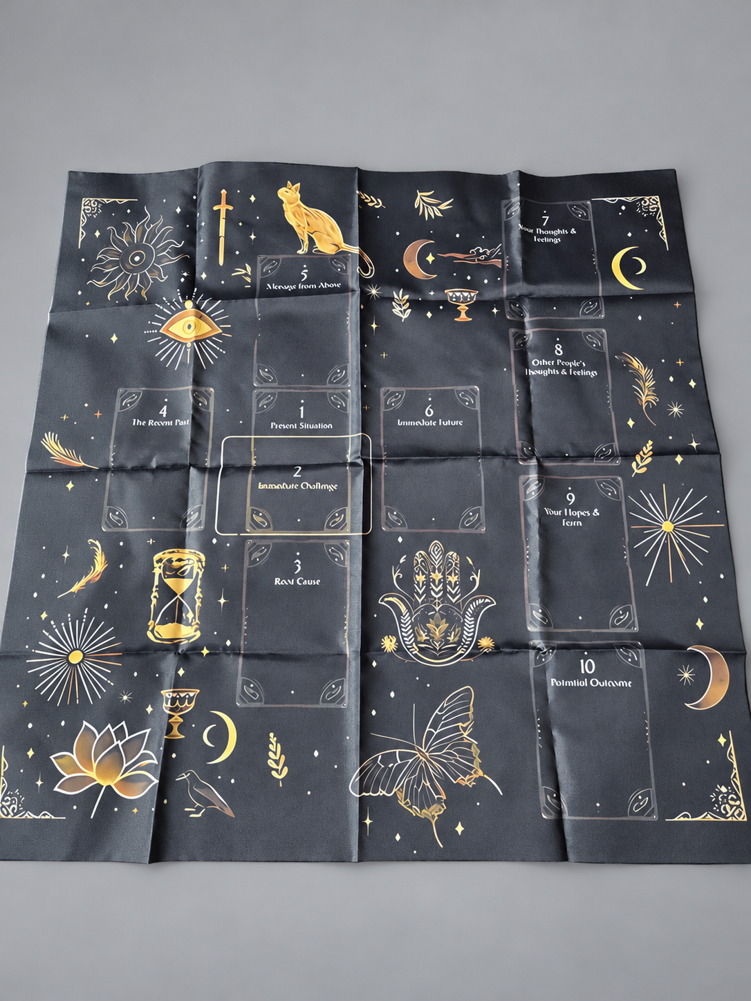 Black Tarot Cloth — Clearance Second: 75 × 75 cm · decorative altar or reading cloth
